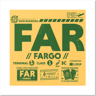 Vintage Fargo FAR Airport Code Travel Day Retro Travel Tag North Dakota Alt Posters and Art